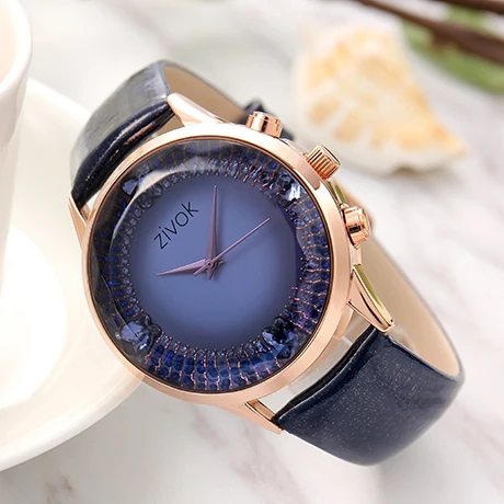 ZIVOK спортивные наручные часы для женщин reloj mujer лучший бренд роскошные женские часы-браслет женские часы с большим циферблатом кожаным - Цвет: Blue