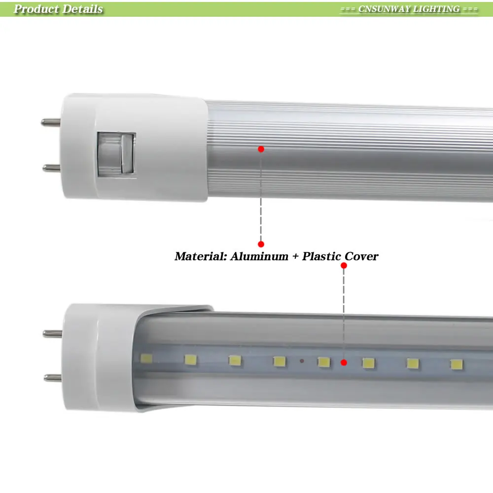 CNSUNWAY Акция! t8 светодио дный light tube 1200 мм 18 Вт 22 Вт 4ft, smd 2835 AC 85 ~ 265 В, fedEx Бесплатная доставка, 25 шт./лот