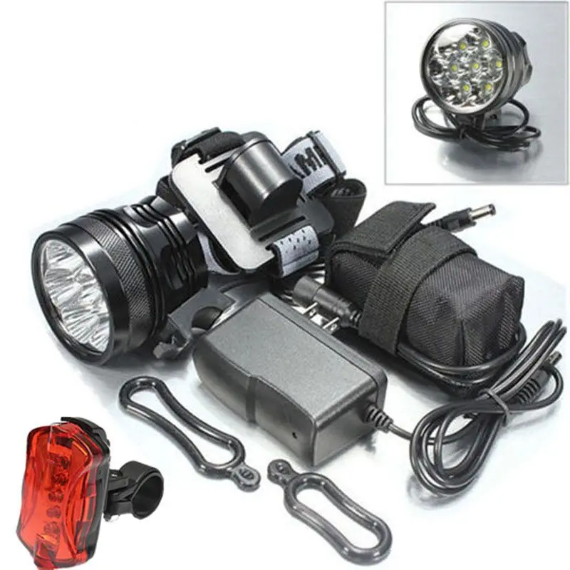 

AIMIHUO 8000LM Bicycle Front Headlight 7*T6 LED XM-L2 Cycling Headlight+Rear Lights AC100V-240V Highlight/Low Light/Flash light