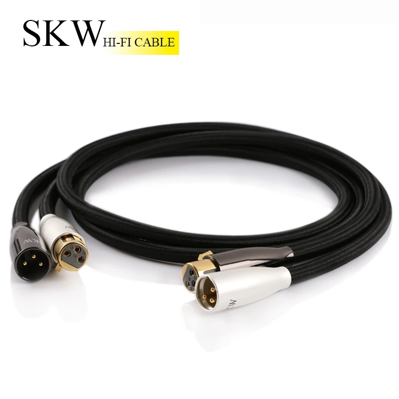 

SKW HiFi XLR Cable Male To Female 6N OCC Extension Mikrofon Cable 1M,1.5M,2M,3M For Audio Mixer Amplifiers 1 Piece