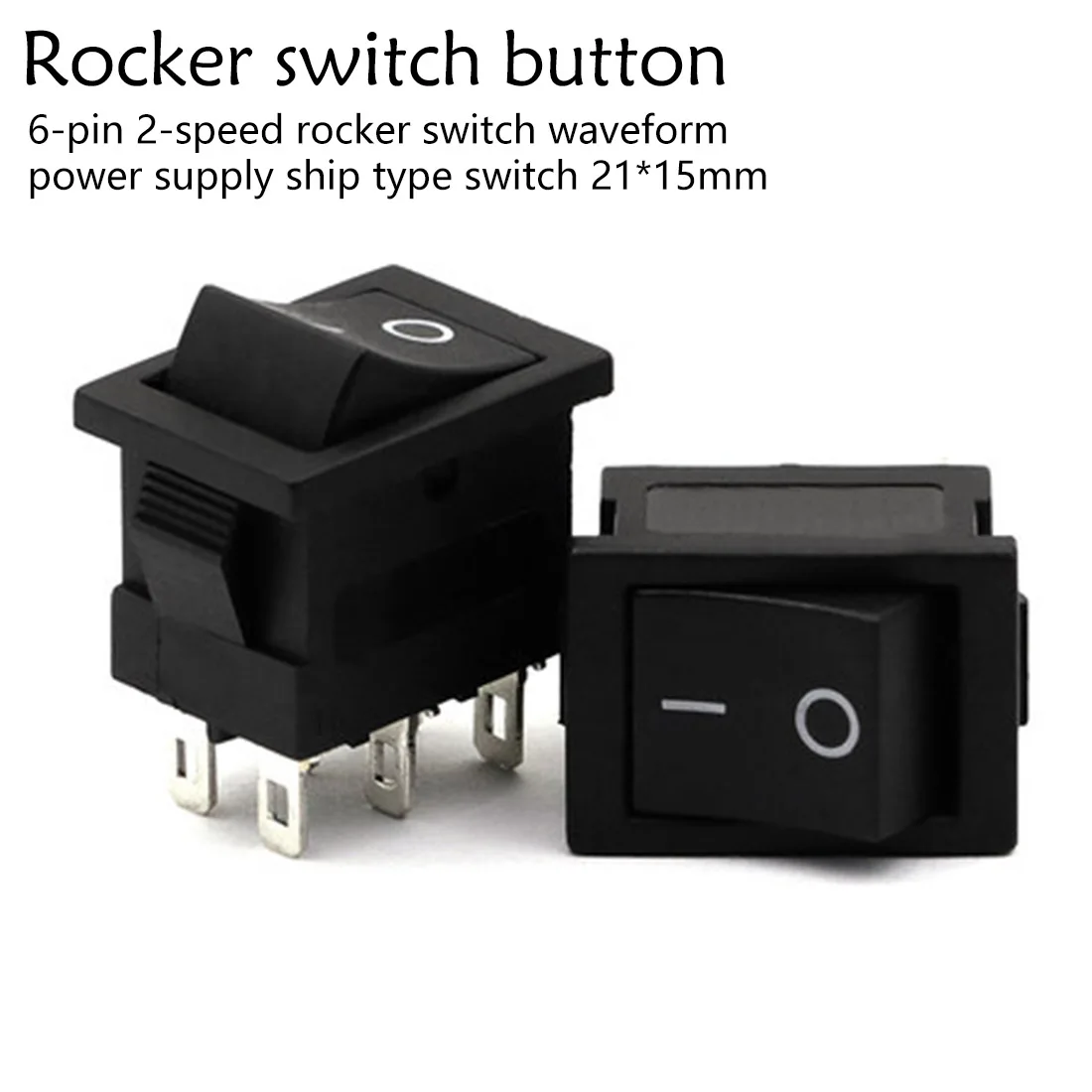 

1pc Position 6Pin Button Latching with Lamp Light 2-speed rocker switch DIY Rocker Switch Power Switch Boat 3 waveform power