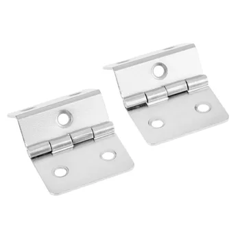 DRELD 2Pcs Kitchen Cabinet Door Folded Hinges Furniture Accessories 5 Holes Drawer Hinges for Jewelry Boxes Furniture Fittings