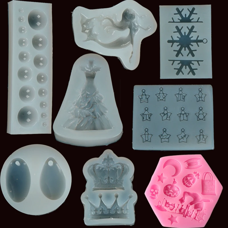 

Tear Water Drop & Round Beads Charms Molds UV Resin Jewelry Liquid Silicone Mold For DIY Necklace Pendant Making Jewelry