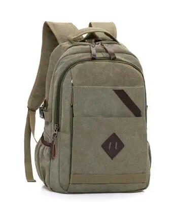 Chuwanglin повседневные парусиновые мужские рюкзаки 15 дюймов рюкзак для ноутбука в консервативном стиле школьные сумки большой емкости дорожная сумка A7371 - Цвет: Армейский зеленый