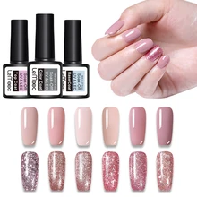 1 бутылка 8 мл розовый золотистый гель Блестки Блестящие Блестки замочить Светодиодный УФ гель маникюр Гель-лак для нейл-арта лак