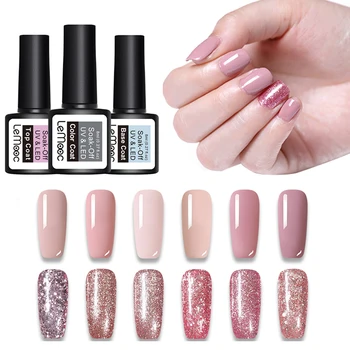 

1 Bottle 8ml Rose Gold Gel Glitter Shining Sequins Soak Off LED UV Gel Nail Art Gel Polish varnish