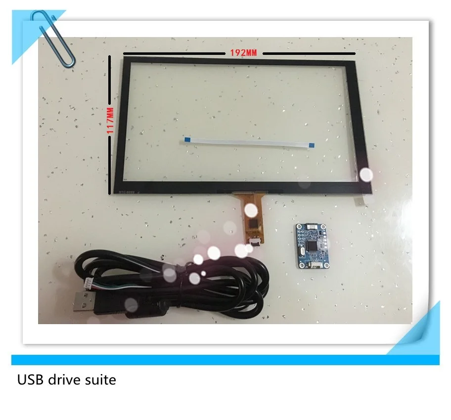 

Free shipping 6 pin capacitive touch screen 8 inch 192*117 usb free drive installation control card applies to Windows 7 8 10