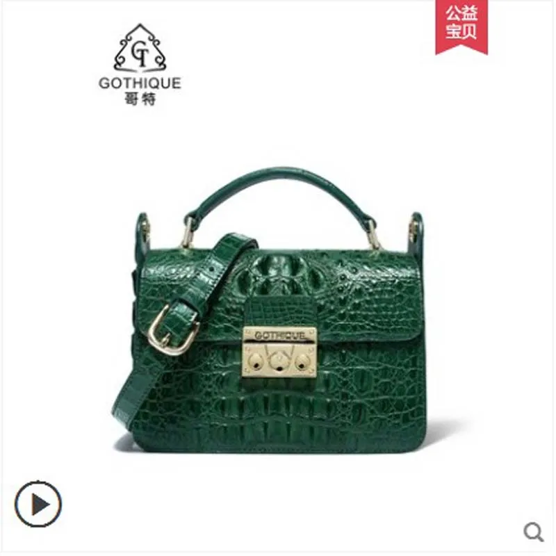 

gete 2019 new Imported crocodile skin lady bag cross body bag Thai leather handbag single shoulder bag crocodile skin lady small