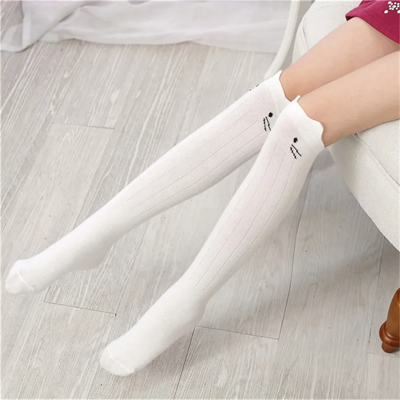 От 3 до 12 лет хлопковые носки для девочек с рисунком котенка, плотные вязаные Осенние теплые носки принцессы вечерние детские носки kousen/Vauvan sukat/Stoking bay