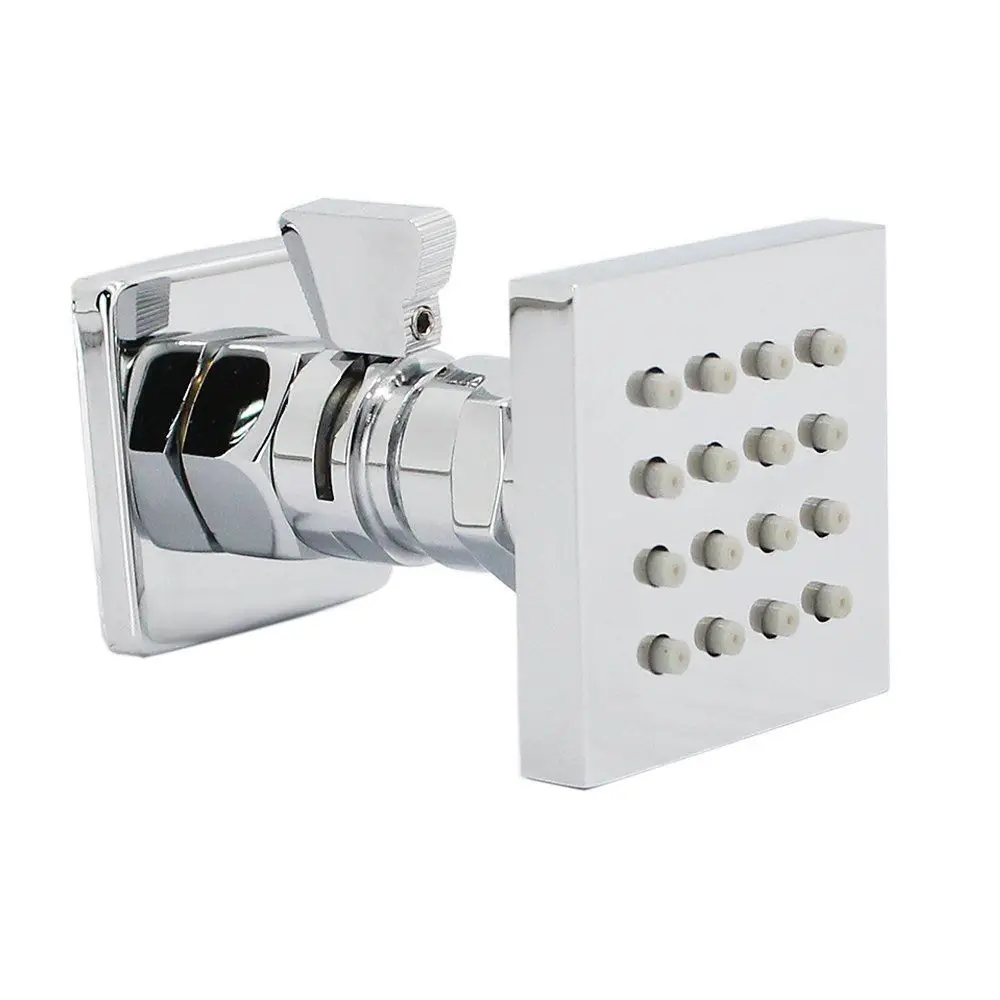 Brass Shower Body Jet Massage Shower Sprayer With Shutoff Valve,Chrome