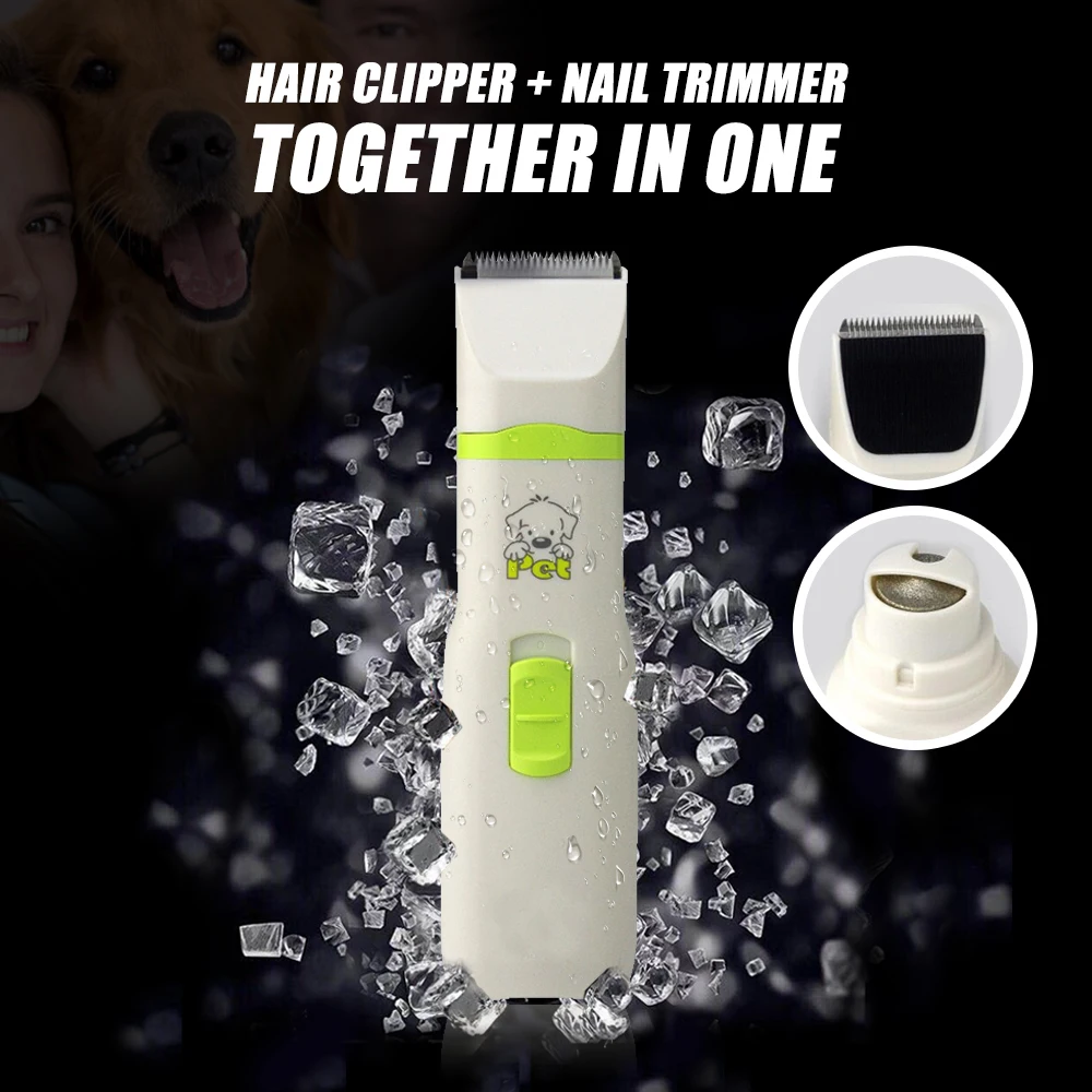 Pet Dog Cat 2 in 1 CP520 Hair Trimmer Cutting Machine Paws Nail Cutter
