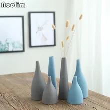 Дзен Nordic свежий керамическая ваза серый и синий гостиная украшения лаконичный Цветочная композиция дома ремесло украшения Ваза