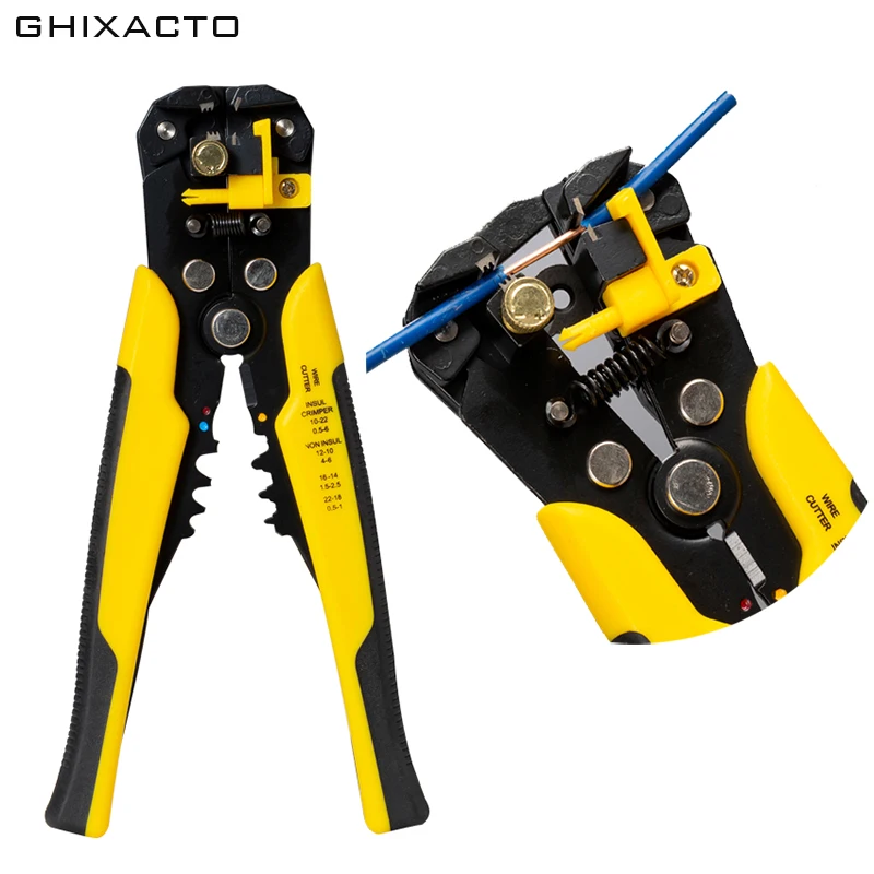 

Crimping Tool Wire Stripper Automatic Cable Cutter Terminal Press Dismantling Multitool Stripping Pliers Ability 0.2-6mm 24-10