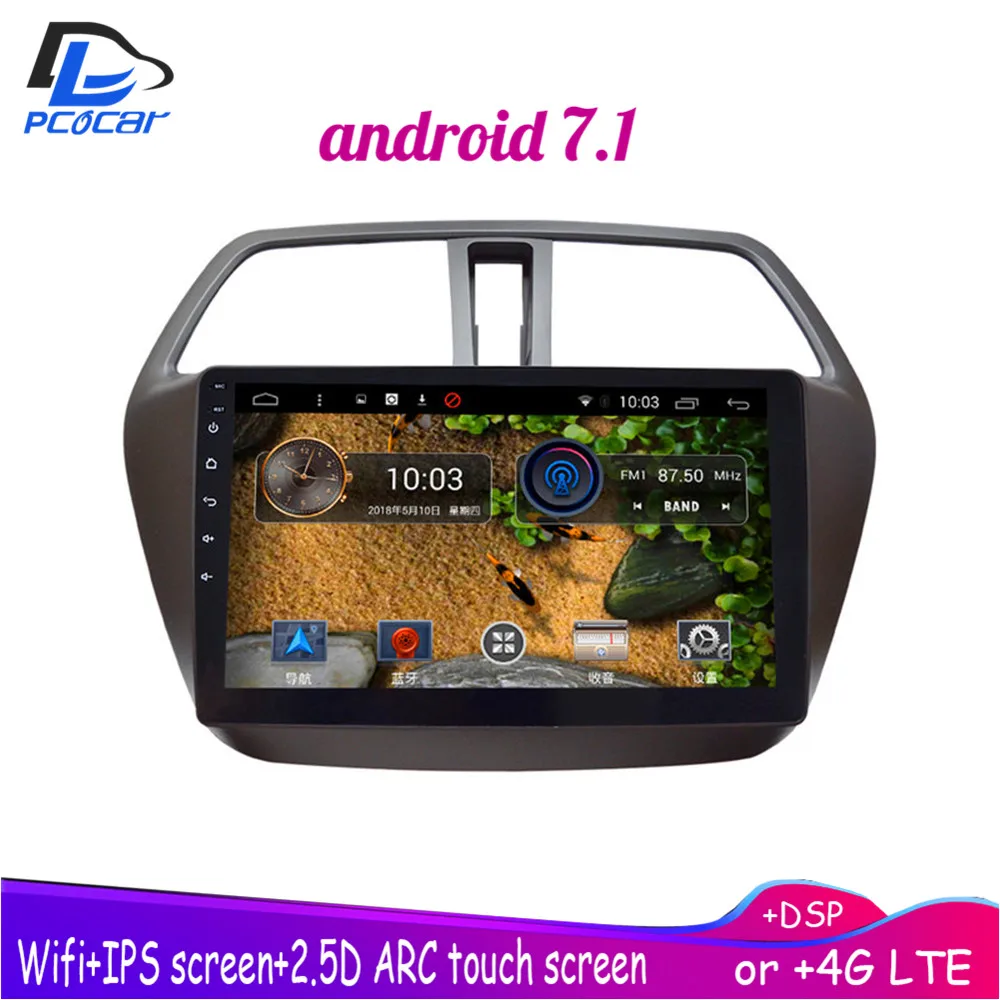 

4G LTE Android 9.0 car gps multimedia video radio player in dash for Suzuki S-cross 2014 null 2017 years navigation stereo