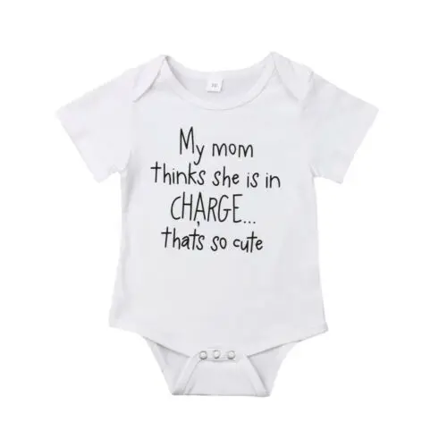 

Newborn Infant Baby Girl Boy Romper Funny Letter Jumpsuit Outfits Clothes Summer