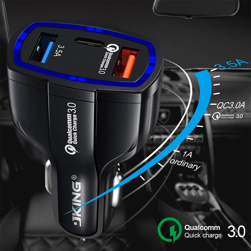 VicTsing Car Charger Quick Charge 3.0 Dual USB Ports 3.5A Type-C Car Adapter Quick Charger for iPhone 8 Cigarette Lighter        (11)