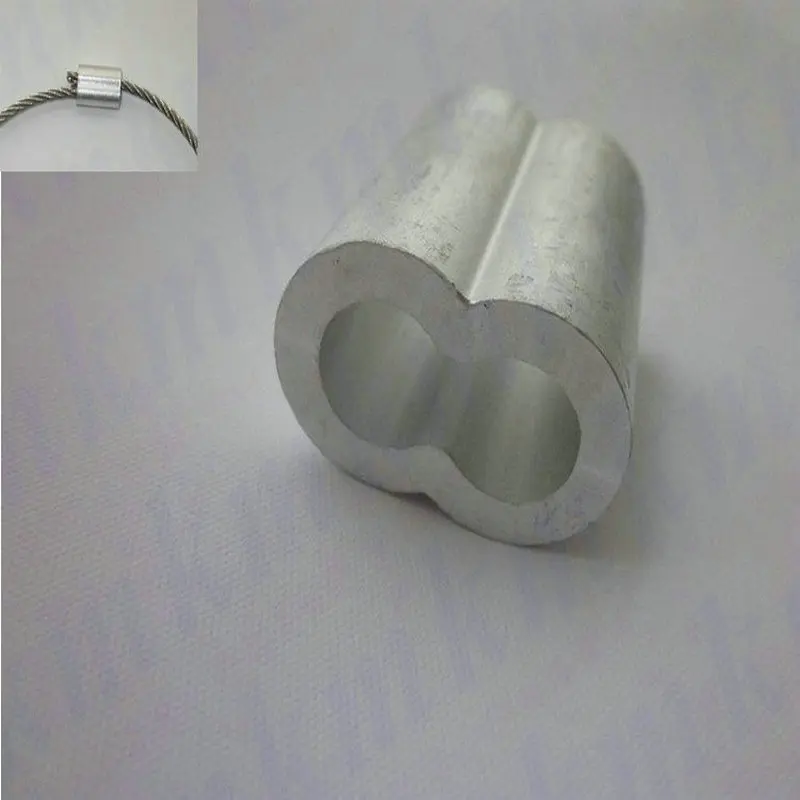 

1000PCS/LOT rigging hardware US figure 8 type aluminum crimp double hourglass sleeves ferrule for wire rope