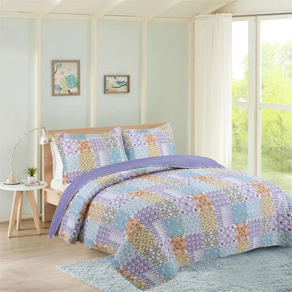 

Summer 100% Cotton Patchwork Quilt 1 piece Twin Size Student Quilts Sofa Blanket Bed Cover Sheet Kids Bedding Coverlets