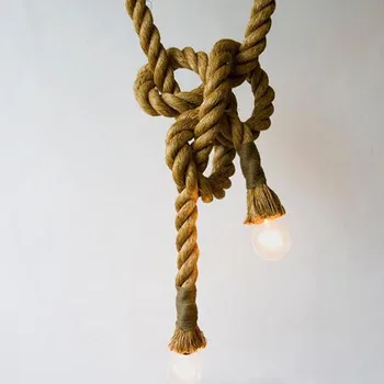 

3.5 M Retro creative arts hand woven Pendant Lights American countryside Restaurant Bar Cafe creative personality Pendant LAMP