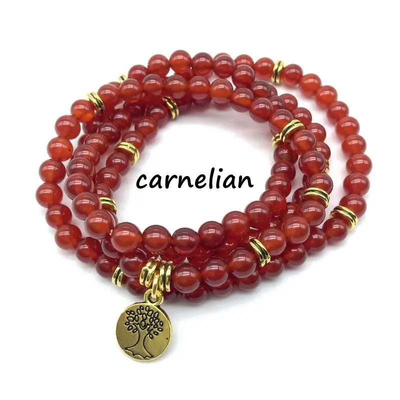 carnelian bead mala bracelet necklace_