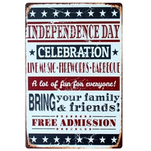 [Mike86] День Независимости жестяная вывеска Ретро стены искусства дома номер Крафтовая Подарочная украшения AA-247 заказ смешивания 20*30 см