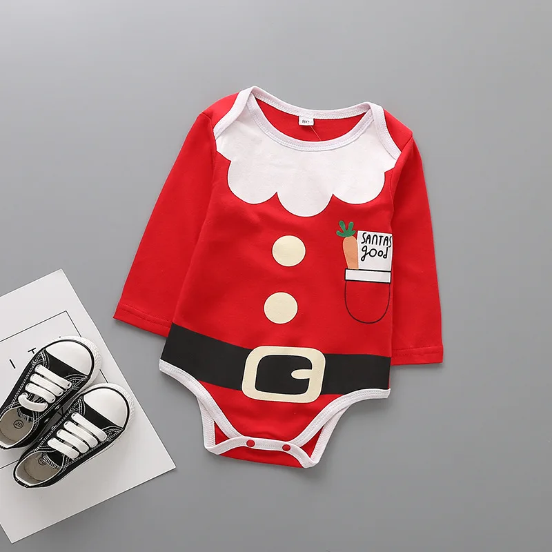 Одежда унисекс для маленьких мальчиков и девочек Рождественские комбинезоны в полоску для новорожденных от 6 до 18 месяцев, цельный костюм Новинка с эльфом, DS19 - Цвет: D