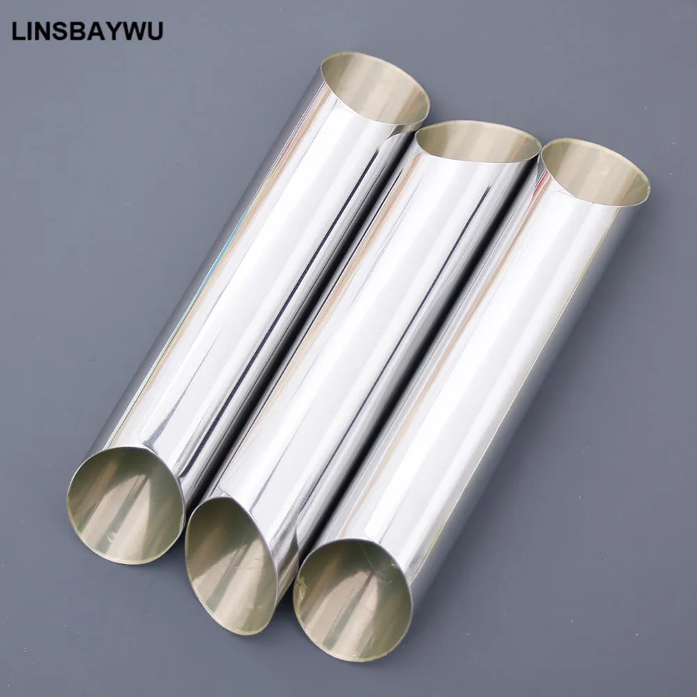 3pcs DIY Baking Cones Stainless Steel Spiral Baked Croissants Tubes