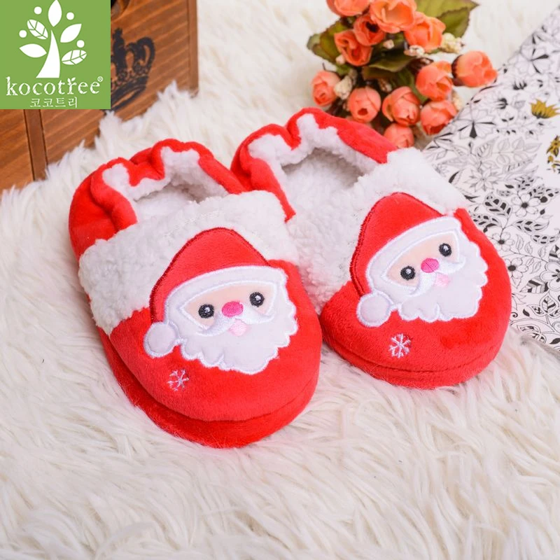 

Kocotree Kids Winter Slippers Girls Boys Soft Warm Walkers Shoes Cartoon Santa Claus Wooden Floor Bedroom Slipper New Year Gift