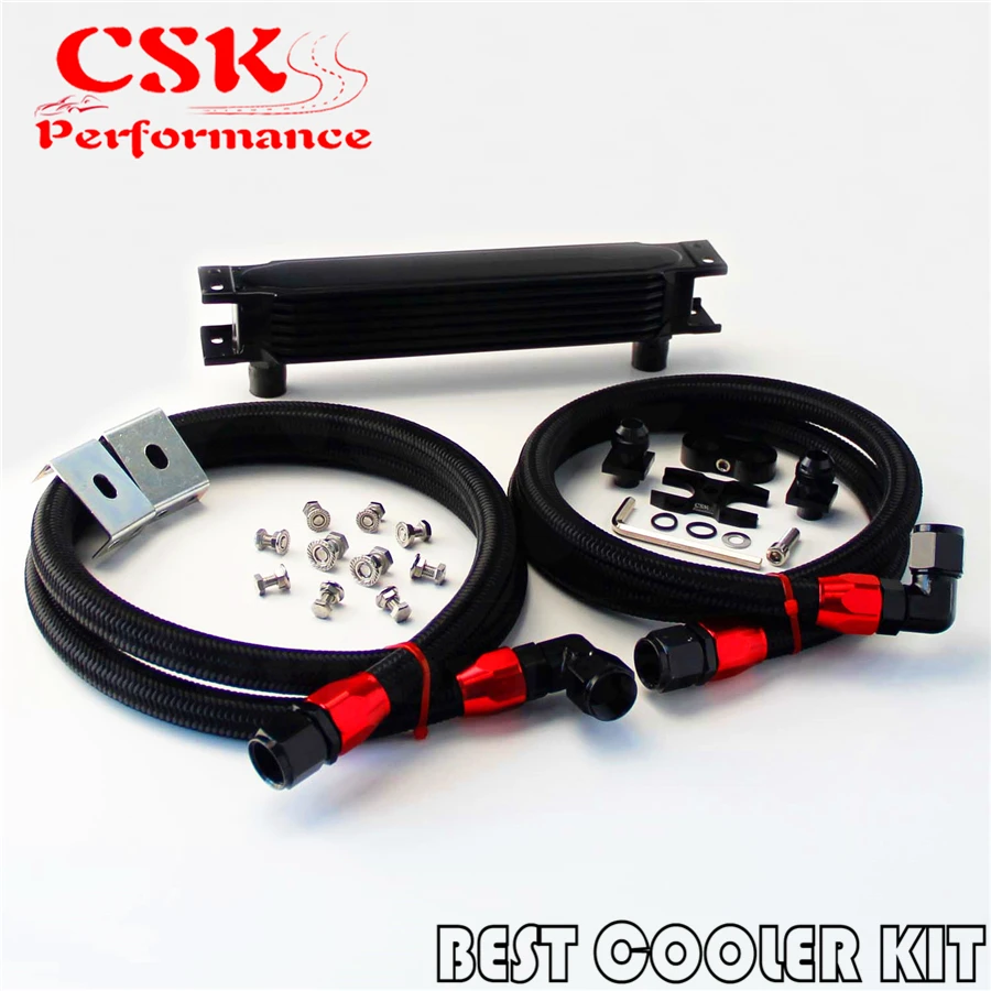Комплект масляного радиатора AN10 7 рядов для BMW E36 E46 E82 E90 E92 E93 черный|oil cooler kit|cooler