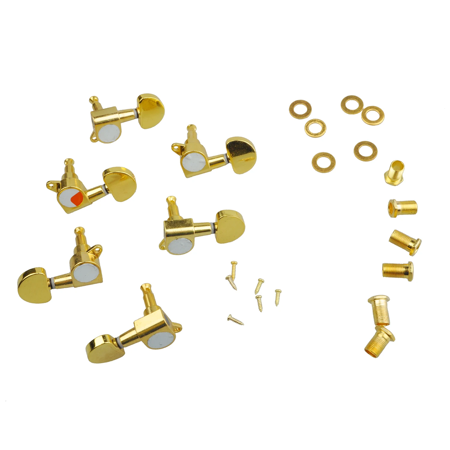 

3 Pairs Sealed Guitar String Tuning Pegs Tuners Machine Heads 3L + 3R Gold / Steel and Zinc Alloy Gold Guitar Heads