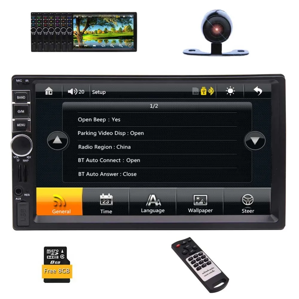 

2019 New Audio Car MP5 Player Double Din GPS Navigation Bluetooth FM radio Stereo Receiver Automotive 7 inch Touchscreen LCD GPS