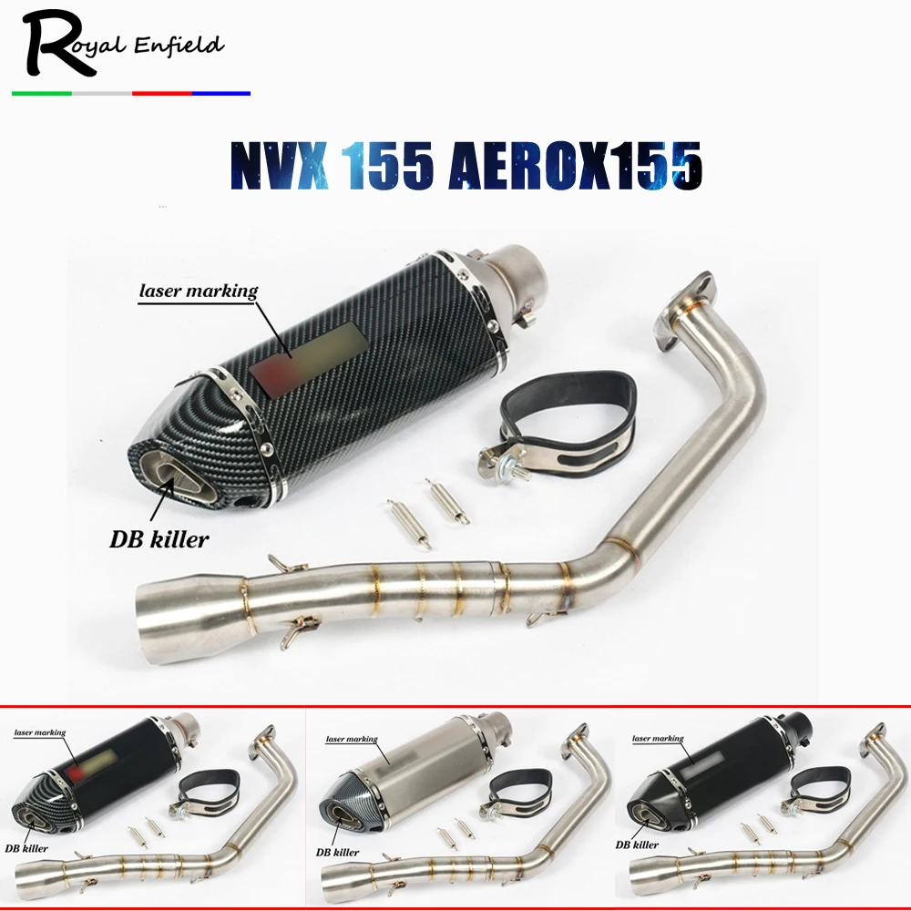

NVX155 Motorcycle Exhaust For YAMAHA NVX 155 AEROX15 Slip-On Full System Modified Front Tube Middle Link Pipe Muffler DB Killer