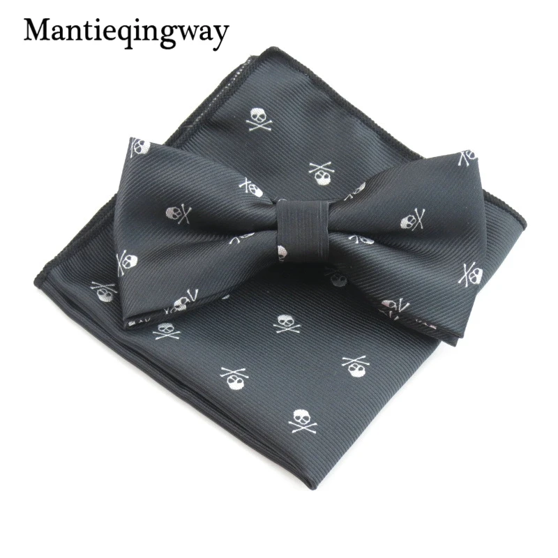 Mantieqingway, деловой, 23*23 см, мужской платок, полиэстер, галстук-бабочка, набор, Череп, карманный, квадратный, Corbatas, Hombre, Pajarita, свадебный