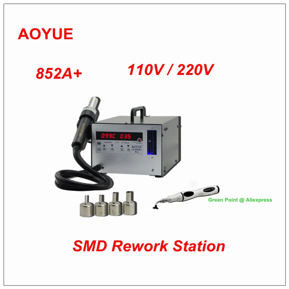 

AOYUE 852A+ Best Hot Air Rework Stations 852A+ Rework Station 852A+ Micro-processor controlled SMD Rework Station with Digital