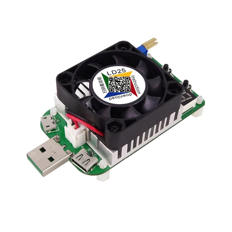 

Electronic Load Resistor Usb Interface Discharge Battery Test Led Display Fan Adjustable Current Voltage 25W/35W