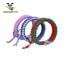 

Hand-make Braid Pet Collar Silvery Buckle D Ring Pet Collar Available Color Durable Parachute Pet Collar Every Dog Love