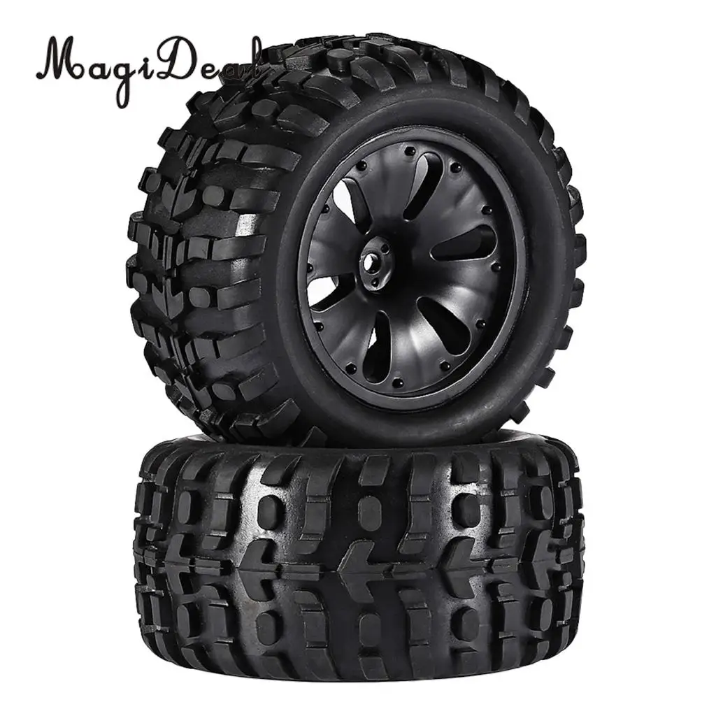 MagiDeal 2Pcs 1/10 RC Climbing Cars Monster Truck Wheels Tyres for XS TM Flux MT ZD Racing LRP HPI Savage MT ZD Racing Apply