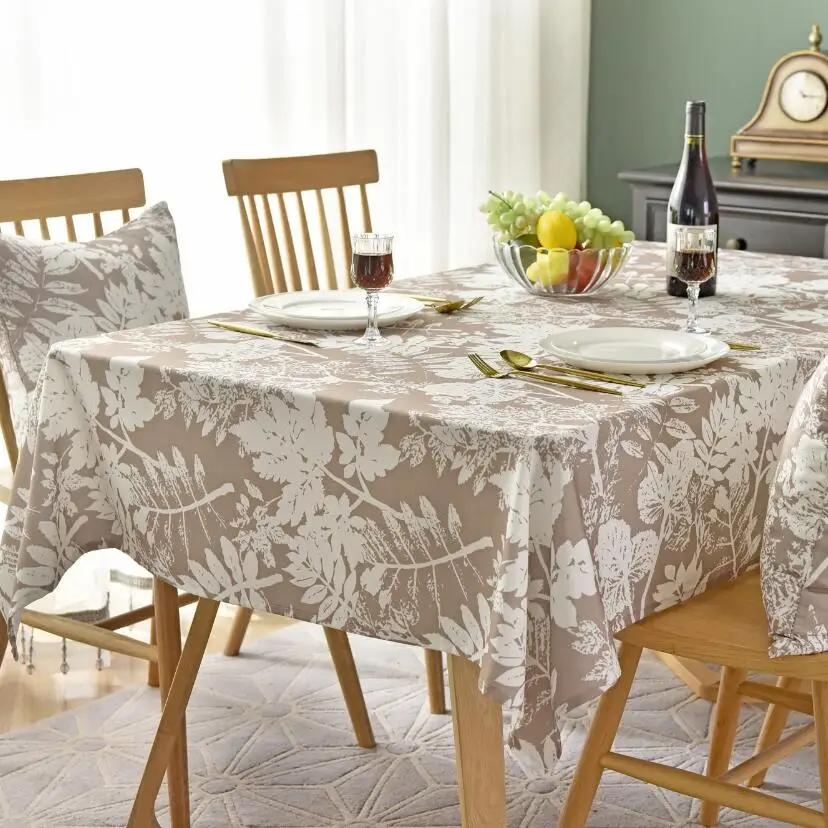 

2019 New Leaf Print Orange Coffee Table Cloth Rectangular Party Washable Waterproof Tablecloth Dust Cover Home Manteles ZC058