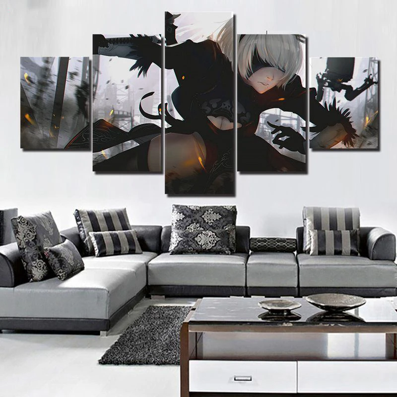 Waliicorners Canvas Modern Pictures Home Decoration 5 Pieces Automata Paintings Wall Art Hd Prints Anime Poster Modular Living Room Framed 4 HTB1COlZT4YaK1RjSZFnq6y80pXa7