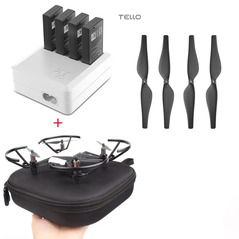 DJI TELLO Charger 4in1 Multi Battery Charging Hub + Carrying Case Storage Box Quick-Release Propellers Propeller | Электроника