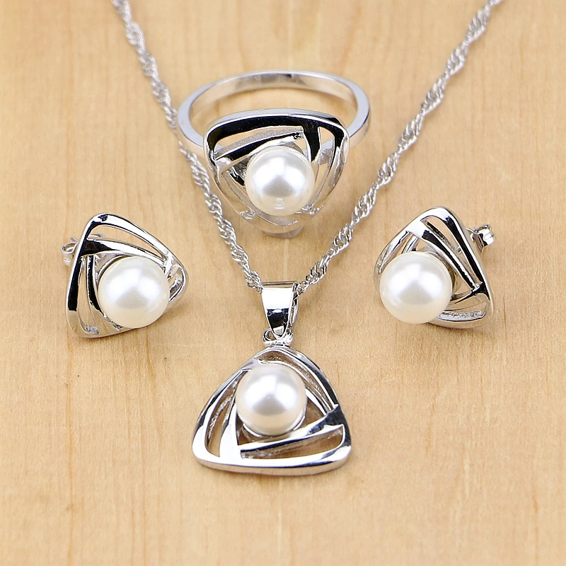 Freshwater Pearl With Beads Jewelry Sets Silver 925 Jewelry Wedding