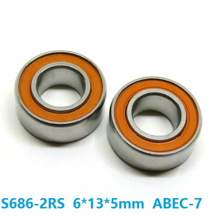 

6pcs/10pcs S686-2RS 6x13x5 mm ABEC-7 Stainless Steel hybrid Si3n4 ceramic bearing 686RS 686 2RS fishing reel bearing