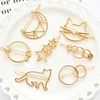 Pelo de gato Pin de moda de Corea hueco de Metal geométrico Irregular accesorios cabello Color dorado Clip Pasador para mujeres chica horquilla ► Foto 1/5