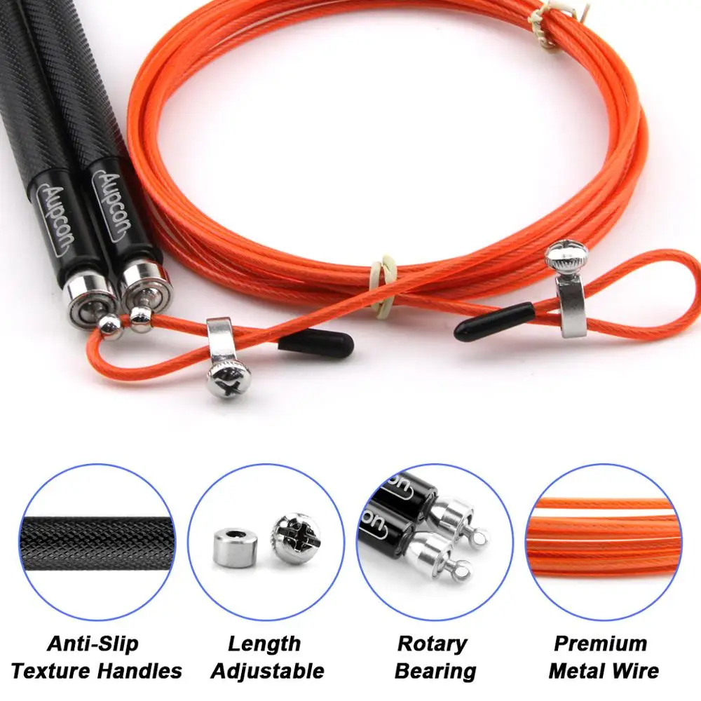 Speed Jump Rope Aluminum handle Ball Bearing Adjustable Training Sport Skipping Fitness Equipment Fitness Skip Workout Training