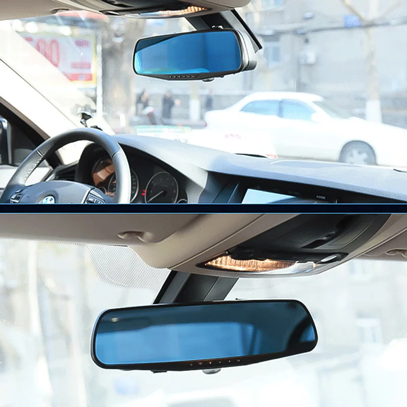 Najtaniej TOSPRA wideorejestrator samochodowy kamera do rejestracji wideo podwójny obiektyw lusterko wsteczne kamera samochodowa Full HD 1080P Dashcam rejestrator samochodowy Night Vision