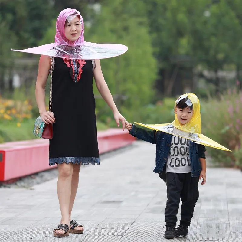 Модный дизайн Hands free плащ и шляпа непромокаемая Складная шапка-зонтик подарок на