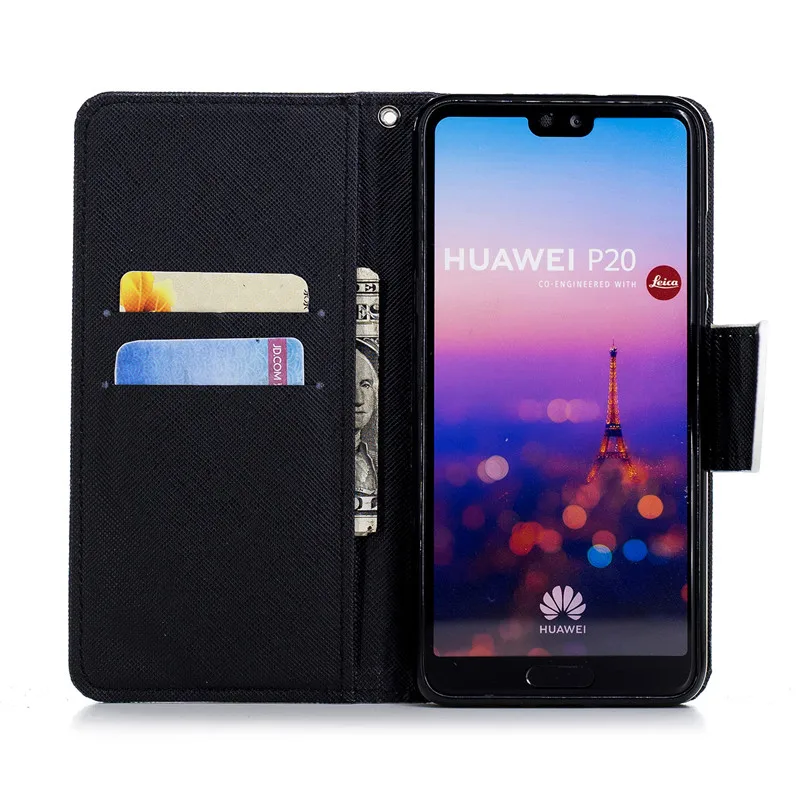 P20lite Флип Бумажник чехол для huawei P20 lite Книга Стиль телефон Pro P20Pro 3D видение Кожаные