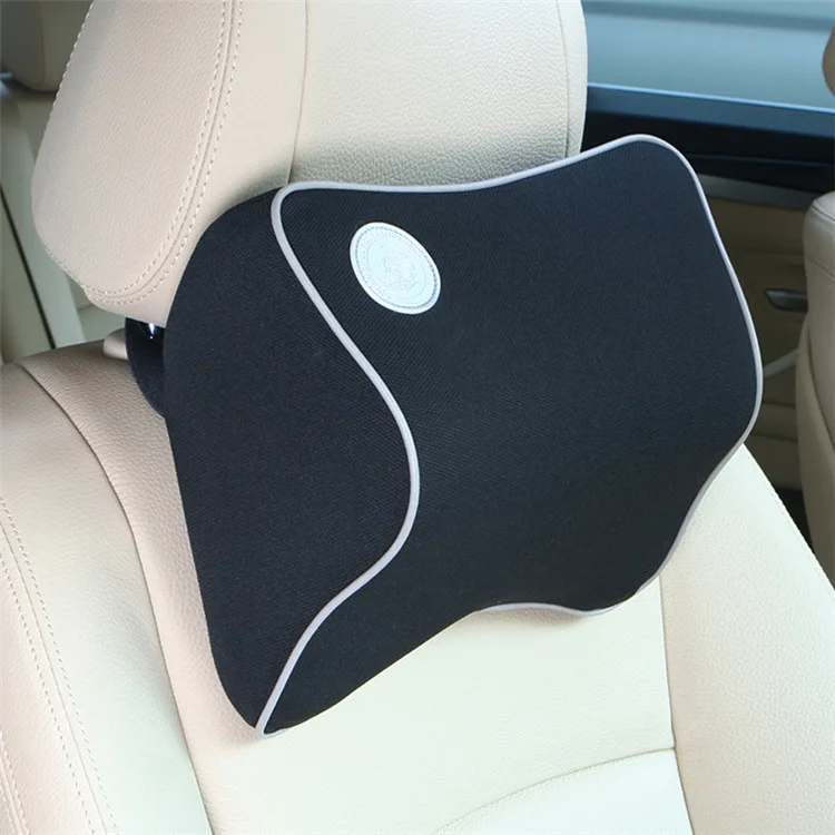 Высококачественная 3D Автомобильная подушка для шеи с эффектом памяти, подголовник для автомобиля, подушка для шеи - Цвет: Черный