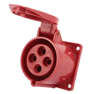 

AC380V-415V 32A IP44 3P+E 4-Terminal Female Industrial Consealed Straight Socket