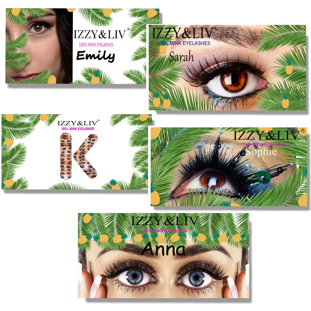 IZZY&ampLIV 100% Real MINK 25mm Eyelashes Long Cora 5 pair/LOT set Anna 3D lashes long lasting mink eyelashes False | Красота и